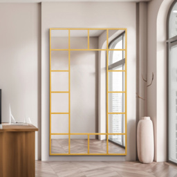 The Fenestra Gold Window Metal Leaner Wall Mirror 180 x 110cm - MirrorOutlet - Wilko - thumbnail 3