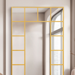 The Fenestra Gold Window Metal Leaner Wall Mirror 180 x 110cm - MirrorOutlet - Wilko - thumbnail 4