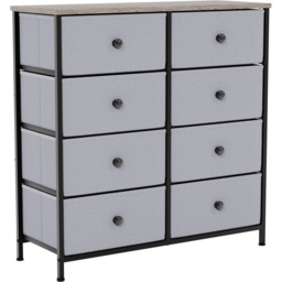 Vida Designs Chorley 8 Drawer Beige and Grey Wood Fabric Chest of Drawer - Brown - Wilko - thumbnail 3