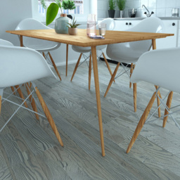 Loft24 Monza 6 Seater Oak Rectangular Dining Table with Metal Legs - Wilko