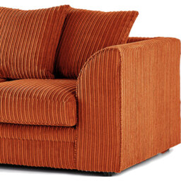 Luxor 3 Seater Orange Jumbo Cord Left Hand Facing Corner Sofa - Wilko - thumbnail 5