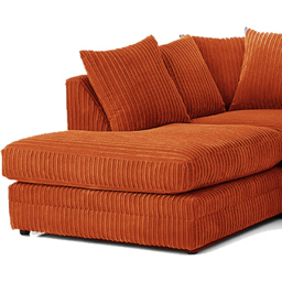 Luxor 3 Seater Orange Jumbo Cord Left Hand Facing Corner Sofa - Wilko - thumbnail 4