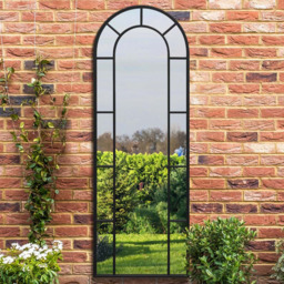 MirrorOutlet The Arcus Black Framed Arched Leaner Garden Wall Mirror 170 x 60cm - Size: 170 x 60 x 3cm - Wilko - thumbnail 3