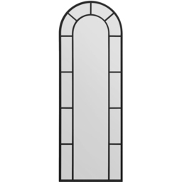MirrorOutlet The Arcus Black Framed Arched Leaner Garden Wall Mirror 170 x 60cm - Size: 170 x 60 x 3cm - Wilko - thumbnail 1
