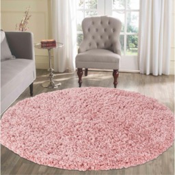 Desire Rugs Oxford Baby Pink Plain Round Shaggy Rug 120 x 120cm - Babypink - Wilko - thumbnail 3