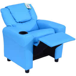 Portland Kids Single Seat Blue Sofa with Cup Holder - Size: 62 x 52 x 69cm - Wilko - thumbnail 3