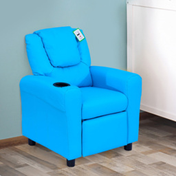 Portland Kids Single Seat Blue Sofa with Cup Holder - Size: 62 x 52 x 69cm - Wilko - thumbnail 7