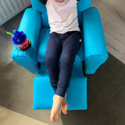 Portland Kids Single Seat Blue Sofa with Cup Holder - Size: 62 x 52 x 69cm - Wilko - thumbnail 6