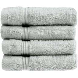Allure Bath Fashions Luxury Zero Twist Egyptian Cotton Dove Grey Face Cloth 4 Pack - Size: 30 x 30cm - Wilko