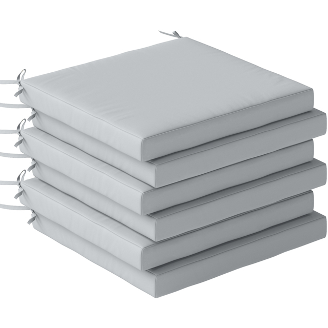 Outsunny Light Grey Seat Cushion with Machine Washable Cover 6 Pack - Size: 7 x 46 x 42cm - Wilko - image 1