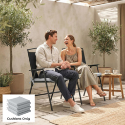 Outsunny Light Grey Seat Cushion with Machine Washable Cover 6 Pack - Size: 7 x 46 x 42cm - Wilko - thumbnail 4