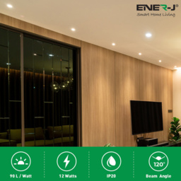 ENER-J 12W 6000K LED Panel Round Recessed Ceiling Downlight 4 Pack - Size: 30 x 20 x 10cm - Wilko - thumbnail 5