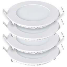 ENER-J 12W 6000K LED Panel Round Recessed Ceiling Downlight 4 Pack - Size: 30 x 20 x 10cm - Wilko - thumbnail 1