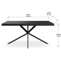 Furniture Online Donni 6 Seater Dining Table Black - Wilko - thumbnail 7