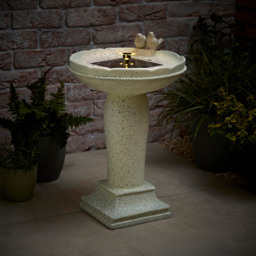 ValueLights Cascading Fountain Solar Powered LED Bird Bath Water Feature - Size: 58 x 36.5 x 36.5cm - Cream - Wilko - thumbnail 6