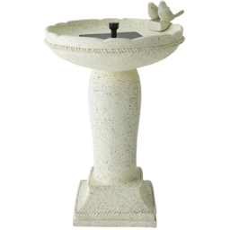 ValueLights Cascading Fountain Solar Powered LED Bird Bath Water Feature - Size: 58 x 36.5 x 36.5cm - Cream - Wilko - thumbnail 1