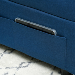 Portland Single Sleeper Blue Linen Touch Recliner Chair Bed - Wilko - thumbnail 4