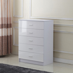 Portland White High Gloss 3 Piece Bedroom Furniture Set - Wilko - thumbnail 7