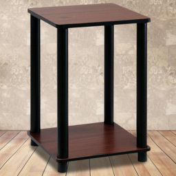 Walplus Single Shelf Dark Cherry and Black Turn-N-Tube End Table - Size: 50.42 x 34.04 x 34.04cm - Brown - Wilko