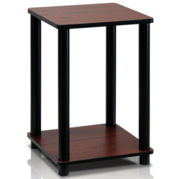 Walplus Single Shelf Dark Cherry and Black Turn-N-Tube End Table - Size: 50.42 x 34.04 x 34.04cm - Brown - Wilko - thumbnail 3