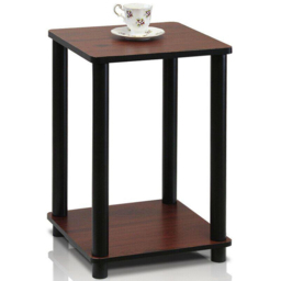 Walplus Single Shelf Dark Cherry and Black Turn-N-Tube End Table - Size: 50.42 x 34.04 x 34.04cm - Brown - Wilko - thumbnail 4