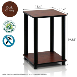 Walplus Single Shelf Dark Cherry and Black Turn-N-Tube End Table - Size: 50.42 x 34.04 x 34.04cm - Brown - Wilko - thumbnail 5