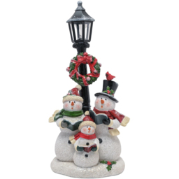 The Seasonal Gift Co Snowmen Under Lamp Post Christmas Decoration 37cm - Size: 37 x 15 x 14cm - White - The Seasonal Gift Co. - Wilko
