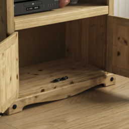 Vida Designs Corona 2 Door Single Shelf Pine Straight TV Unit - Size: 40 x 77 x 70cm - Brown - Wilko - thumbnail 6