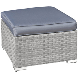 Oseasons Malta Dove Grey Rattan Footstool - Size: 45 x 65 x 65cm - Wilko - thumbnail 3