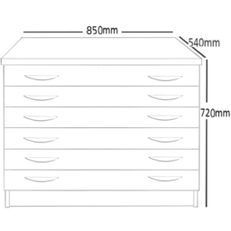 R White Cabinets 6 Drawer Black A2 Plan Chest of Drawers - Wilko - thumbnail 6