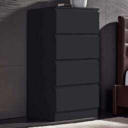 FWStyle Carlton 4 Drawer Matt Black Chest of Drawers - Wilko - thumbnail 1