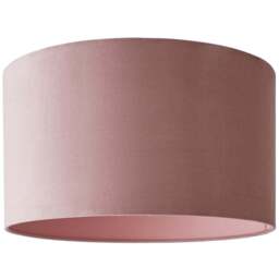 ValueLights Reni Blush Velvet Large Drum Ceiling Lamp Shade 45cm - Size: 25 x 45 x 45cm - Pink - Wilko - thumbnail 1