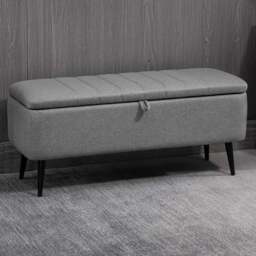 HOMCOM Grey Flip Top Ottoman Bench - Size: 30 x 40 x 103cm - Wilko - thumbnail 1