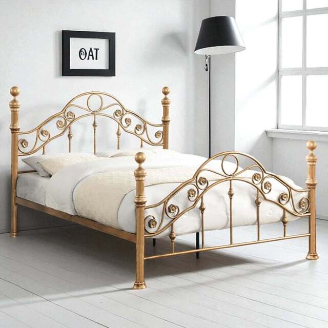 OAT Home Kensington Small Double Antique Brass Effect Metal Bed - Wilko - image 1