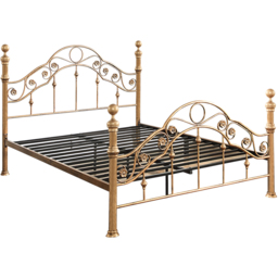 OAT Home Kensington Small Double Antique Brass Effect Metal Bed - Wilko - thumbnail 3