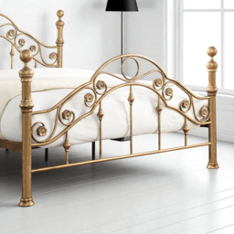 OAT Home Kensington Small Double Antique Brass Effect Metal Bed - Wilko - thumbnail 5