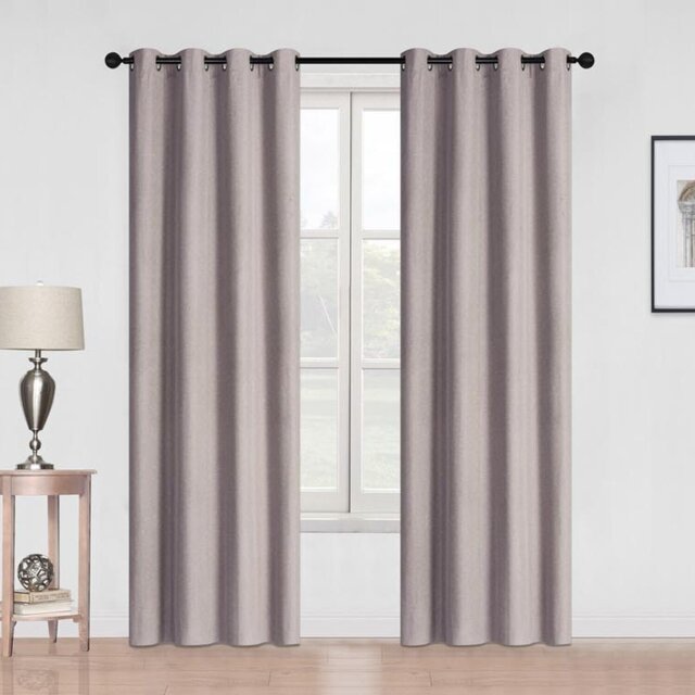 Divante Natural Faux Linen Blackout Panel Curtain 137cm - Wilko - image 1