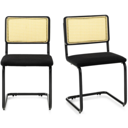 Costway Set of 2 Black Cantilever Dining Chair - Size: 2 Seater - Wilko - thumbnail 3
