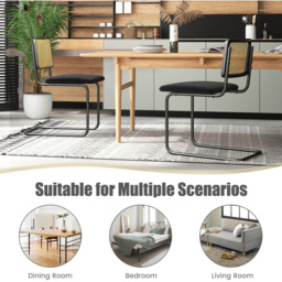 Costway Set of 2 Black Cantilever Dining Chair - Size: 2 Seater - Wilko - thumbnail 6