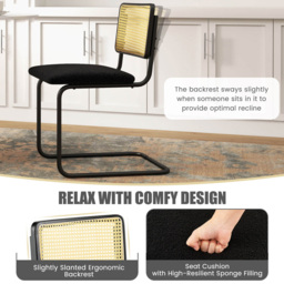Costway Set of 2 Black Cantilever Dining Chair - Size: 2 Seater - Wilko - thumbnail 7