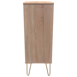 Crowndale 5 Drawer White Matt and Bardolino Oak Chest of Drawers Ready Assembled - Wilko - thumbnail 5