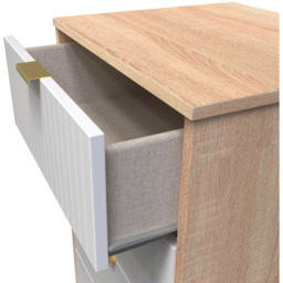 Crowndale 5 Drawer White Matt and Bardolino Oak Chest of Drawers Ready Assembled - Wilko - thumbnail 7