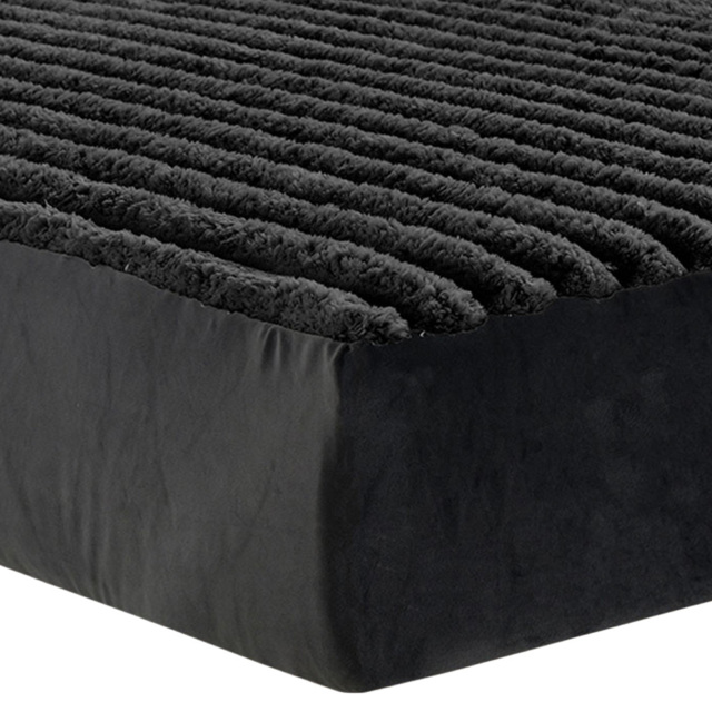 Velosso Double Black Jumbo Cord Fitted Bed Sheet - Wilko - image 1