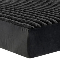 Velosso Double Black Jumbo Cord Fitted Bed Sheet - Wilko