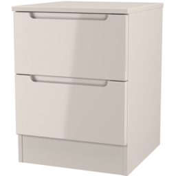 Crowndale Milan 2 Drawer Kashmir Gloss and Kashmir Compact Bedside Cabinet Ready Assembled - Kashmir Gloss & Kashmir - Wilko - thumbnail 3