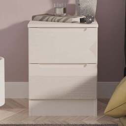 Crowndale Milan 2 Drawer Kashmir Gloss and Kashmir Compact Bedside Cabinet Ready Assembled - Kashmir Gloss & Kashmir - Wilko - thumbnail 1