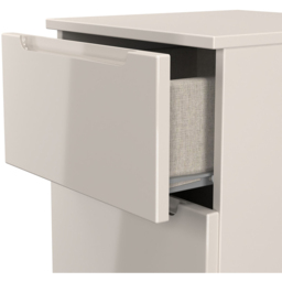 Crowndale Milan 2 Drawer Kashmir Gloss and Kashmir Compact Bedside Cabinet Ready Assembled - Kashmir Gloss & Kashmir - Wilko - thumbnail 6