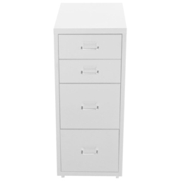 Living and Home White 4 Tier Vertical File Cabinet with Wheels - Size: 68.5 x 28 x 41cm - Wilko - thumbnail 4