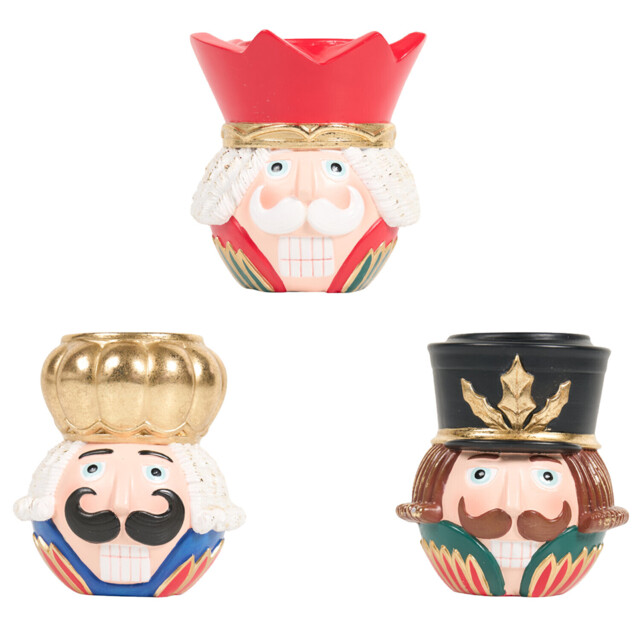 Set of 3 Nutcracker Tealight Holders Multicolour - Sleigh Bells Ring - Wilko - image 1