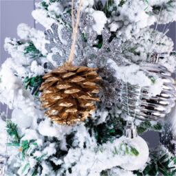 St Helens Gold Hanging Pine Cone Decoration 6 Pack - Multi - Wilko - thumbnail 3